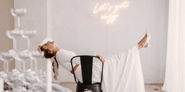 Zweiteiler Brautkleid mit Glitzer-Rock