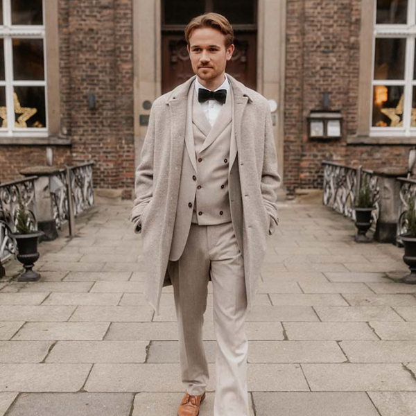 Eleganter Bräutigam in Erdton