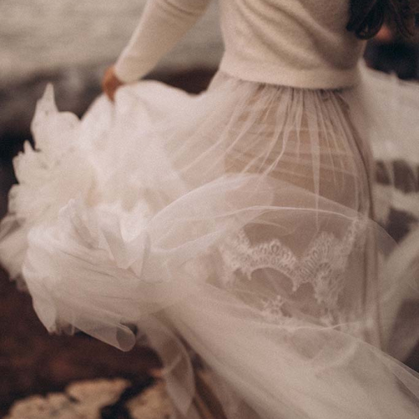 Brautkleid mit Tüll